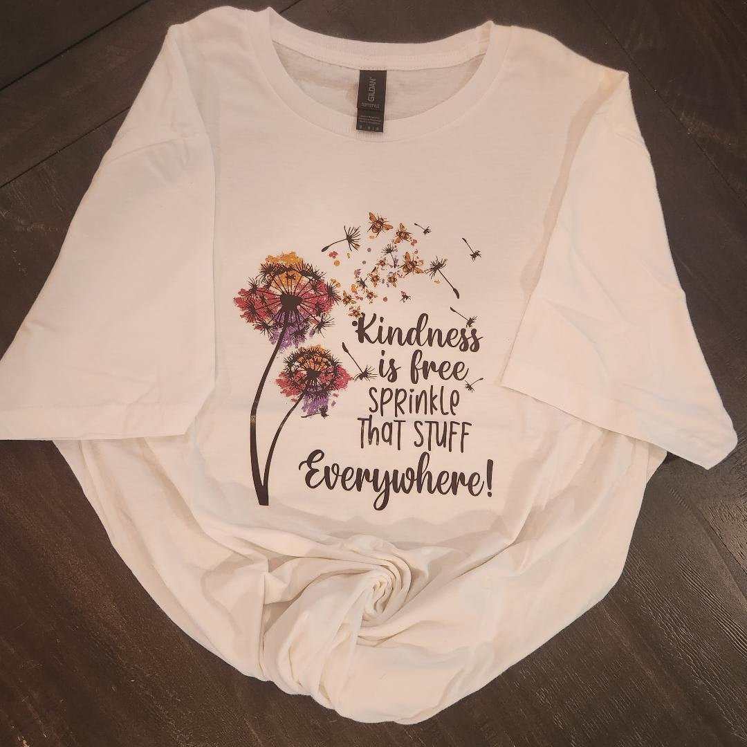 "Kindness Is Free, Sprinkle It Everywhere" T-Shirt – Positive Message Graphic Tee